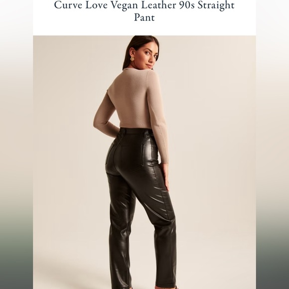 90s Straight Ultra High Rise Leather Pants - Picture 3 of 3